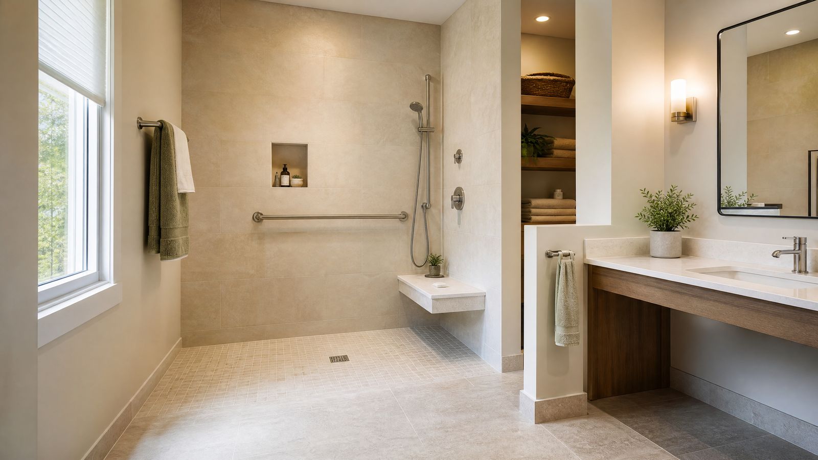 Bathroom planning detail relevant to shower pan installation scope